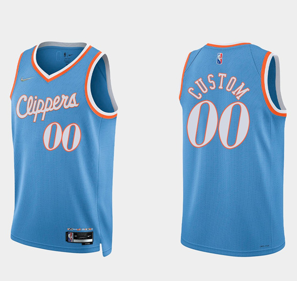 Men's Los Angeles Clippers Active Player Custom 2021/22 Blue 75th Anniversary City Edition Stitched Basketball Jersey Men's Los Angeles Clippers Active Player Custom 2021/22 Blue 75th Anniversary City Edition Stitched Basketball Jersey